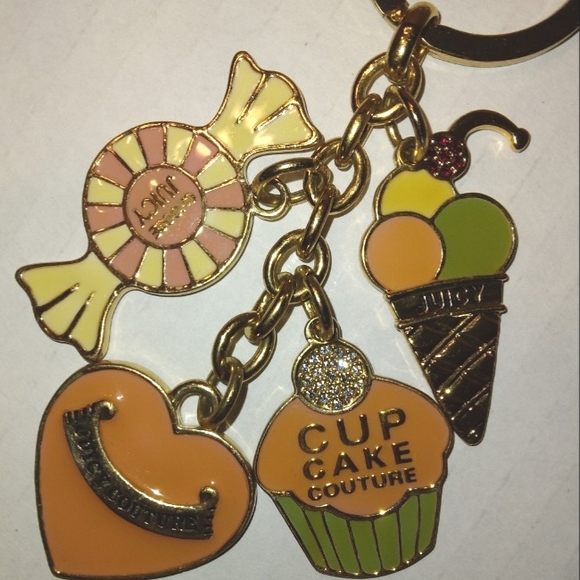 MUST SEE! Vintage Y2K JUICY COUTURE "Cupcake Couture" Pave Crystal Charms Fob - Picture 13 of 16